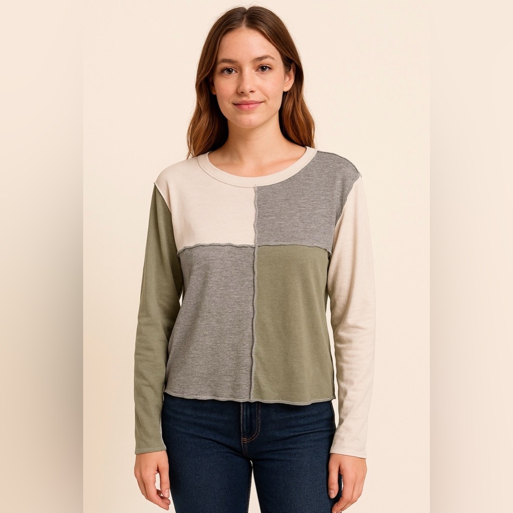 Vintage Forever 21 Colorblock Long Sleeve Top